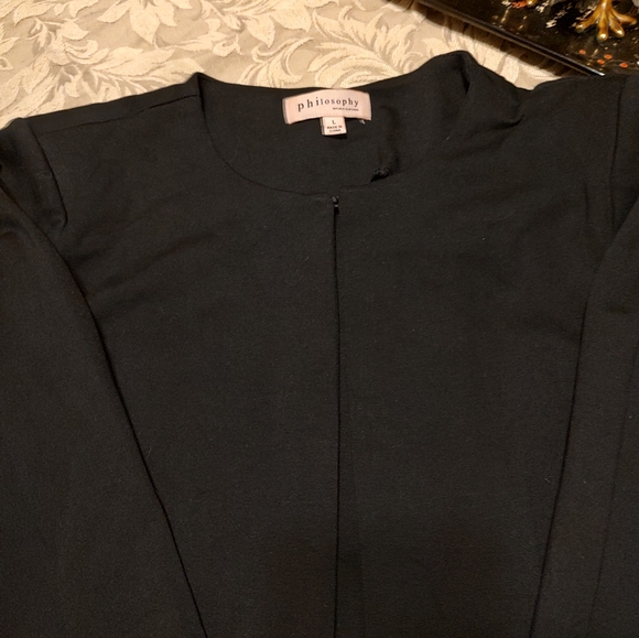 🖤 High Quality Sophisticated Black Long Sleeve Crop Cardigan Jacket - L - Picture 15 of 16